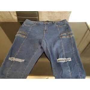 Ashley Stewart Blue Jean Shorts Size 26 Knee Length